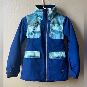 Girl’s Opermeyer Ski Jacket Size Teen Small, Blue Front Zipper Machine Washable